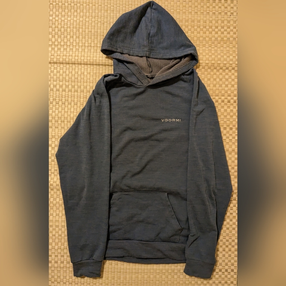Voormi Treeline Hoodie Merino Wool Pullover Blue Men's Size Large Made in USA